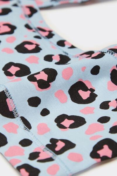 Pink Animal Printed Cotton Bralette, Kids Girls, 5701_529Y, large image number 2