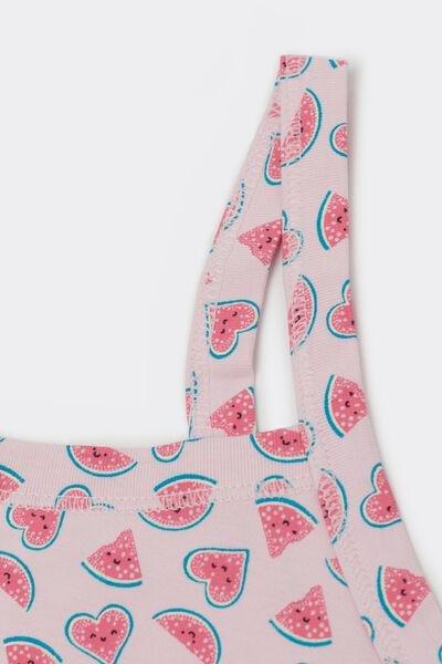 Pink Watermelon Printed Cotton Bralette, Kids Girls, 5701_571Y, large image number 1