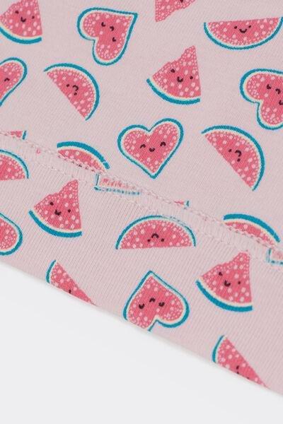 Pink Watermelon Printed Cotton Bralette, Kids Girls, 5701_571Y, medium