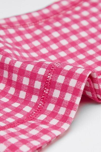 Pink Checkered Printed Cotton Bralette, Kids Girls, 5701_610Y, large image number 1