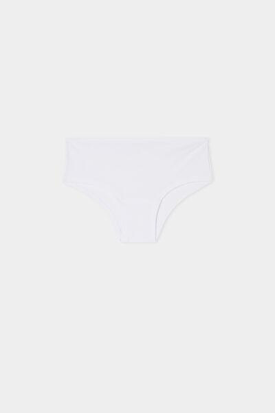 White Cotton French Knickers, Kids Girls, , medium
