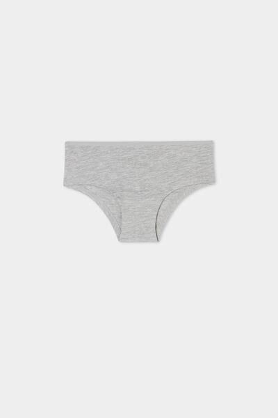 Grey Cotton French Knickers, Kids Girls, , large image number 0