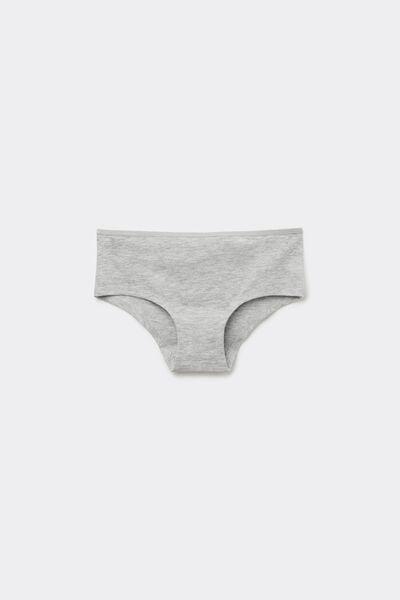 Grey French Knickers, Kids Girls, Light Grey Blend, large image number 2