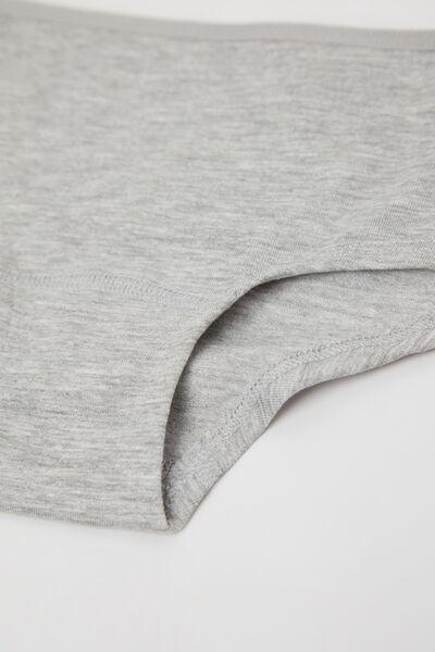 Grey French Knickers, Kids Girls, Light Grey Blend, large image number 4