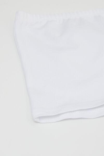 White Cotton Shorty, Kids Girls, White, medium