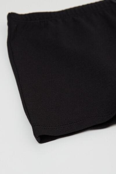 Black Cotton Shorty, Kids Girls, Black, medium