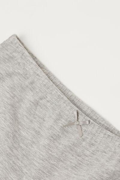 Grey Bow Detail Shorts, Kids Girls, Light Grey Blend, large image number 1