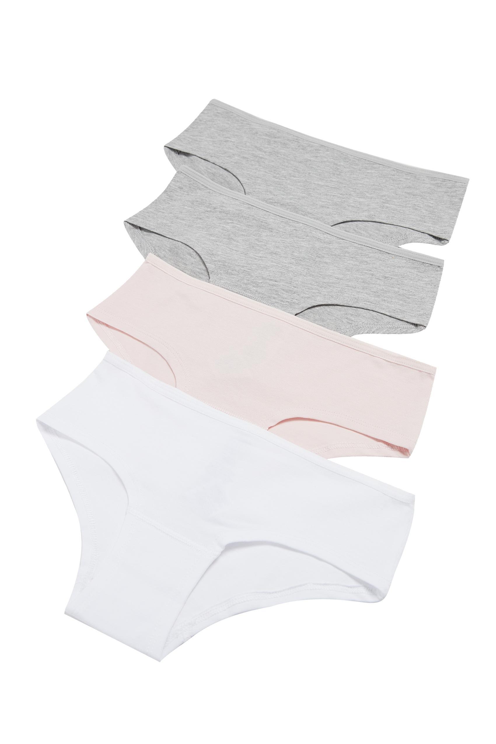 Multicolour Stretch Cotton French Knickers, Set Of 4, , large image number 0