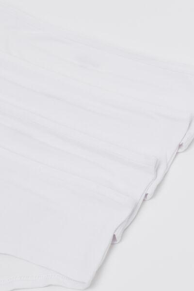 White Form-Fitting Shorts, Set Of 4, Kids Girls, White, medium