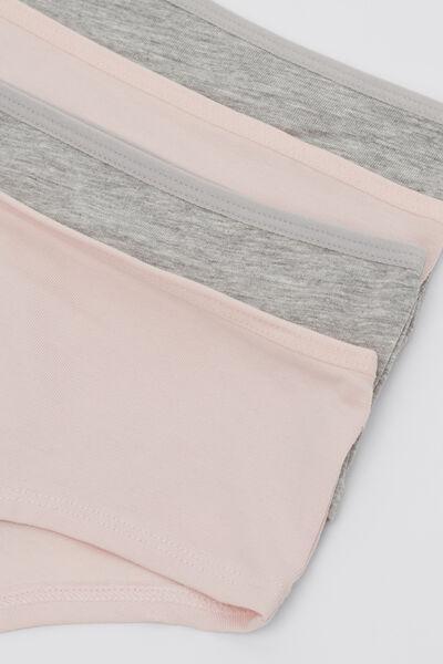 Grey Basic Cotton Briefs, Set Of 4, Kids Girls, 5701_698Y, large image number 2