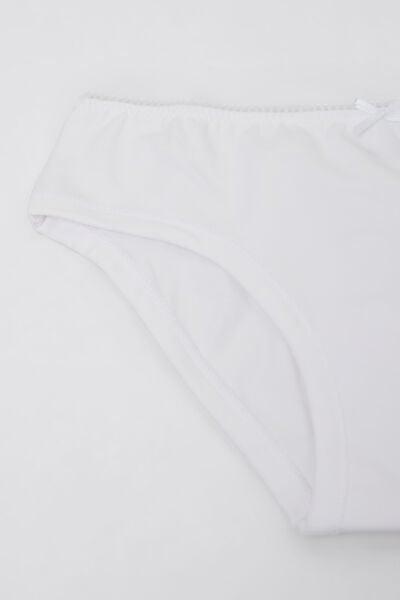 White Basic Briefs, Kids Girls, White, large image number 1