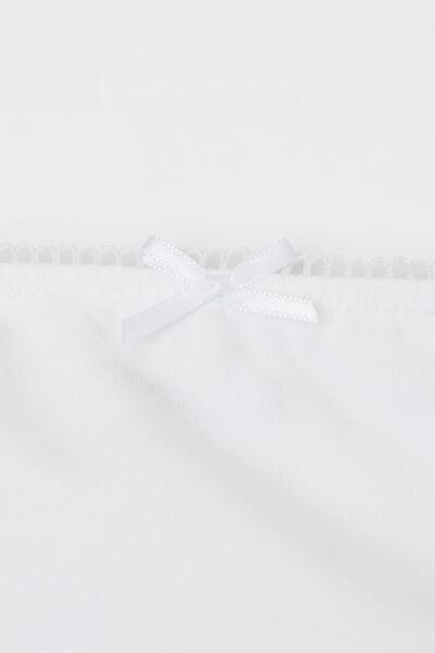 White Basic Briefs, Kids Girls, White, large image number 3