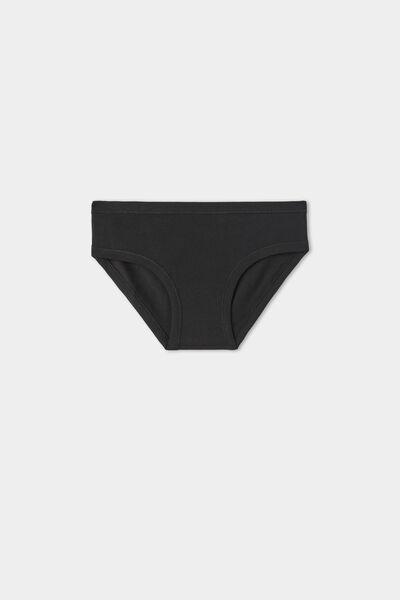 Black Basic Cotton Briefs, , large image number 0