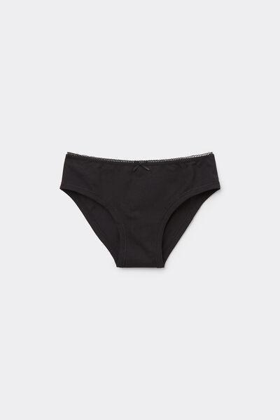 Black Basic Briefs, Kids Girls, , large image number 0
