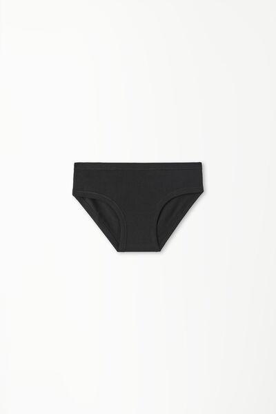 Black Basic Briefs, Kids Girls, , large image number 0