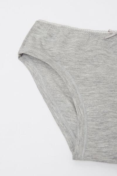 Grey Basic Briefs, Kids Girls, Light Grey Blend, large image number 1