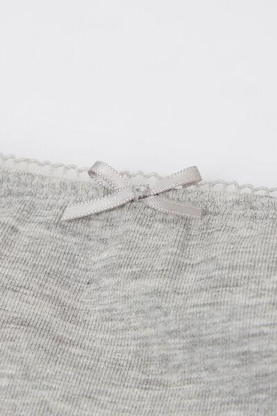 Grey Basic Briefs, Kids Girls, Light Grey Blend, large image number 2