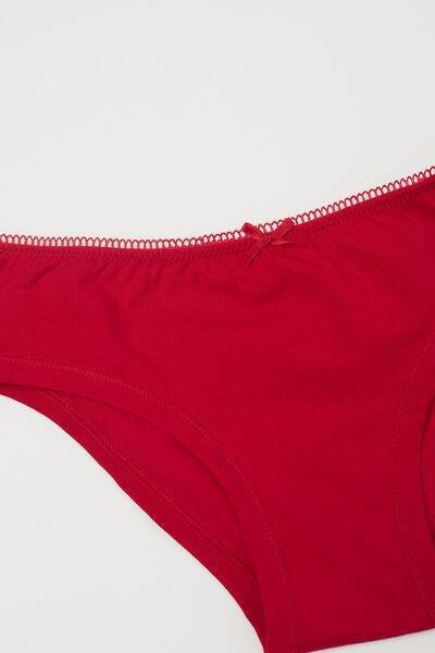 Red Plain Basic Briefs, Kids Girls, 5701_873V, large image number 1