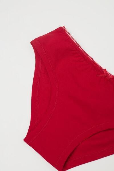 Red Plain Basic Briefs, Kids Girls, 5701_873V, large image number 2