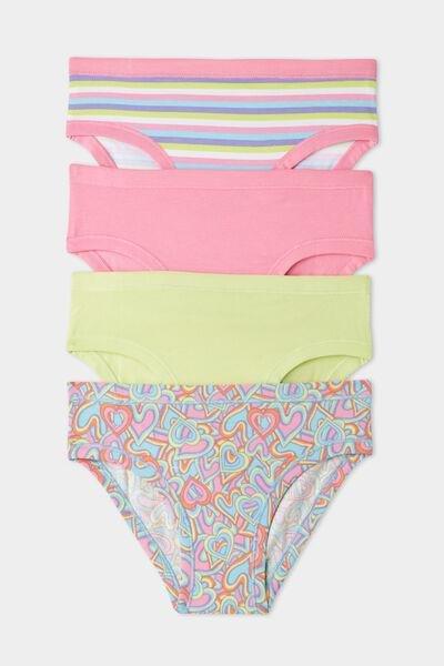 Multicolour Printed Cotton Briefs, Set Of 4, , large image number 0