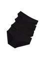Tezenis - BLACK Pack of 4 Plain Colour Stretch Cotton Knickers