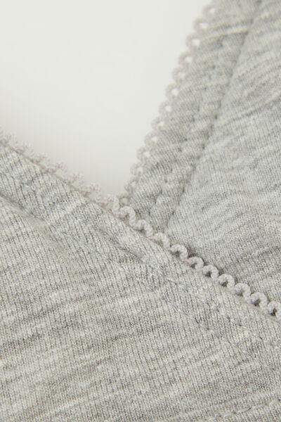 Grey Triangle Bralette, Kids Girls, Light Grey Blend, large image number 4