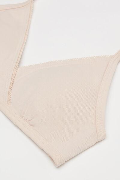 Cream Triangle Bralette, Kids Girls, 5701_694Y, large image number 3