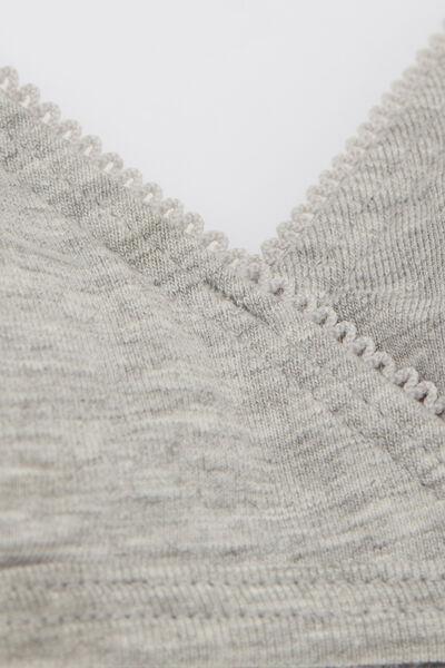 Grey Crossover Triangle Bra , Kids Girls, Light Grey Blend, large image number 3