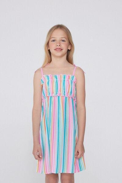 Multicolour Narrow Shoulder Straps Dress, , large image number 0