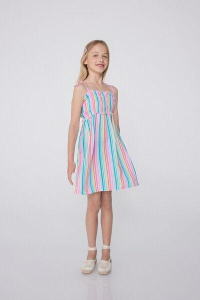 Multicolour Narrow Shoulder Straps Dress, , large image number 1