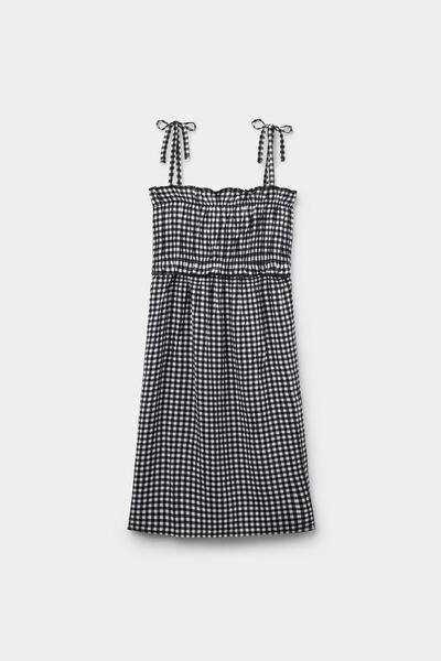 Black Narrow Shoulder Straps Dress, , large image number 0