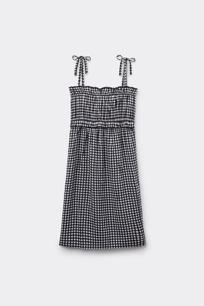 Black Narrow Shoulder Straps Dress, 5701_778Y, large image number 0