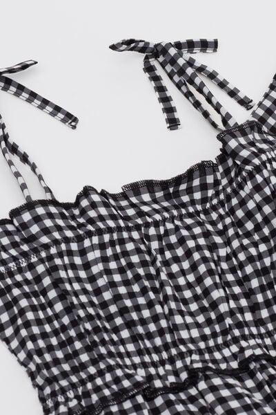 Black Narrow Shoulder Straps Dress, 5701_778Y, large image number 1