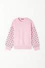 Tezenis - Pink Thick Long Sleeve Sweatshirt With Tulle, Kids Girls