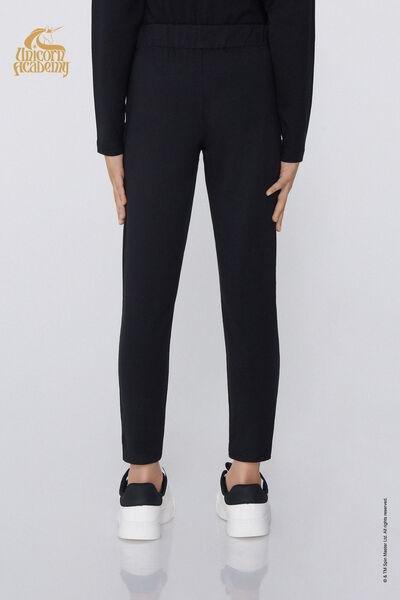 Black Unicorn Academy Print Leggings, Kids Girls, 5701_826Y, medium