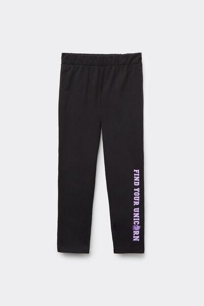 Black Unicorn Academy Print Leggings, Kids Girls, 5701_826Y, large image number 3