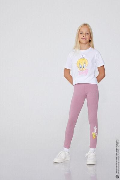 Pink Printed Leggings, Kids Girls, 5701_025Y, large image number 0