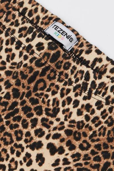 Brown Animal Print Cotton Leggings, Kids Girls, 5701_892Y, medium