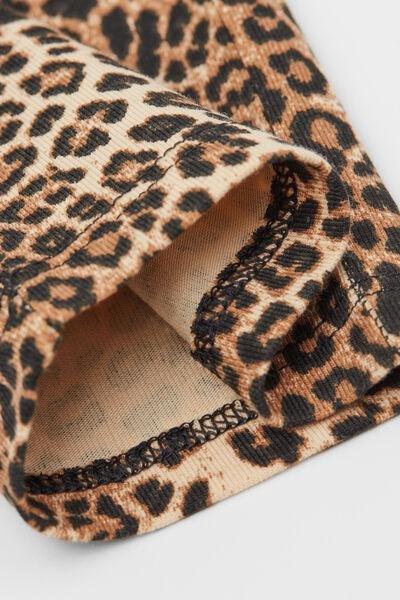 Brown Animal Print Cotton Leggings, Kids Girls, 5701_892Y, large image number 2