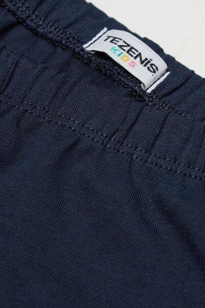 Blue Plain Leggings, Kids Girls, 5701_016, large image number 5