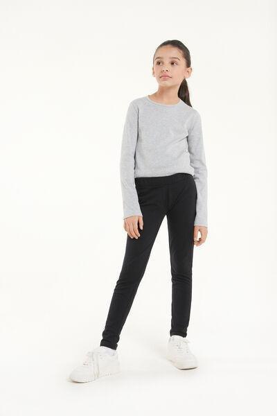 Black Stretch Leggings, Kids Girls, , large image number 3