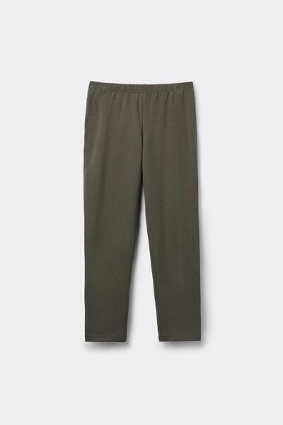 Green Comfort-Fit Stretch Cotton Leggings, Kids Girls, 5701_226Z, medium