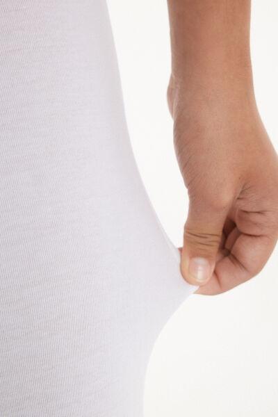WHITE Girls’ Plain Colour Cotton Capri Leggings, , large image number 3