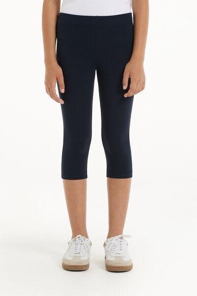 Blue Capri Leggings, Kids Girls, , large image number 0