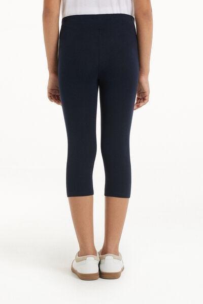 Blue Capri Leggings, Kids Girls, Blue, large image number 2