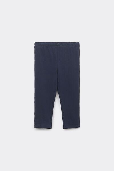 Blue Capri Leggings, Kids Girls, Blue, large image number 4