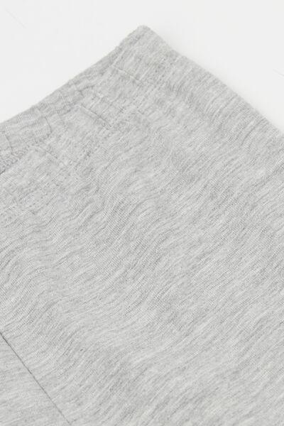 Grey Capri Cotton Leggings, Kids Girls, Light Grey Blend, large image number 6