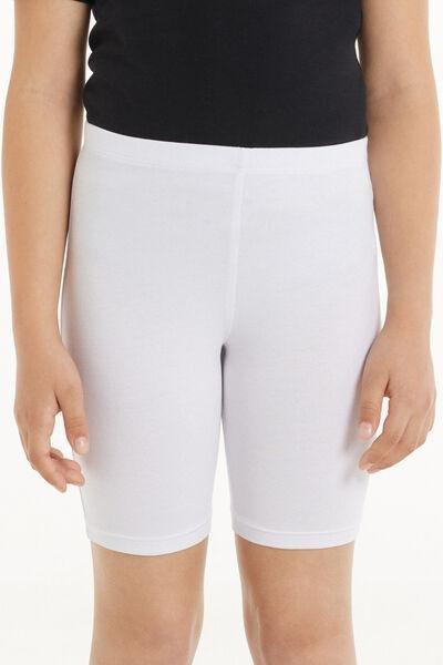 Elastic Waist Tights, Kids Girls , White, , large image number 1