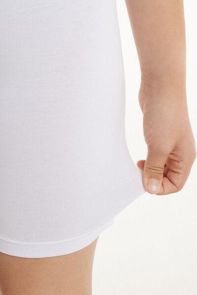 Elastic Waist Tights, Kids Girls , White, , large image number 3