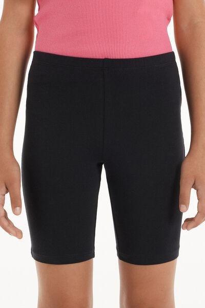 Elastic Waist Tights, Kids Girls , Black, , medium